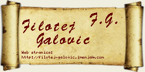 Filotej Galović vizit kartica